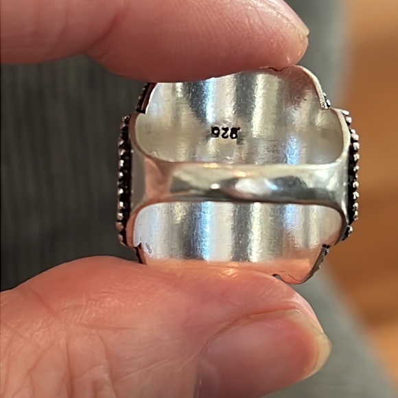 #458 Synthetic Blue Topaz Handcrafted Poison โ ๏ธ Ring ๐ Size 9 NWOT - Picture 9 of 15